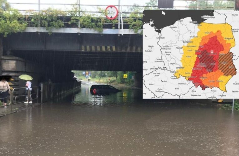 Genezis niżu powoduje ulewy i podtopienia w Polsce