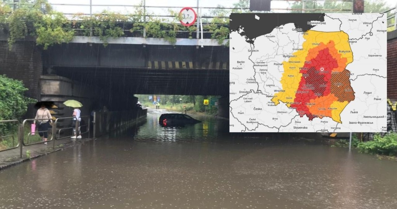 Genezis niżu powoduje ulewy i podtopienia w Polsce