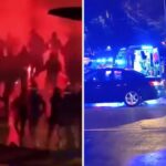 Oto kilka propozycji przeredagowanego tytułu z zachowaniem sensu i unikalności: 1. Dramatyczne wydarzenia w Madrycie. Fani Lecha wywołali zamieszki 2. Madryt w chaosie przez kibiców Lecha. Awantury na ulicach 3. Zamieszki z udziałem kibiców Lecha w Madrycie. Miasto pogrążyło się w chaosie 4. Chaotyczne sceny w Madrycie. Kibice Lecha wywołali zamieszanie 5. Madryt areną burd. Kibice Lecha sieją spustoszenie 6. Kibice Lecha wywołali zamęt w Madrycie. Służby miały ręce pełne pracy 7. Kibicowskie zamieszki w Madrycie z udziałem fanów Lecha 8. Madryt pod oblężeniem kibiców Lecha. Ulice zamieniły się w piekło 9. Ekscesy kibiców Lecha w Madrycie. Ulice zamieniły się w pole bitwy 10. Ulice Madrytu areną starć. Burdy kibiców Lecha